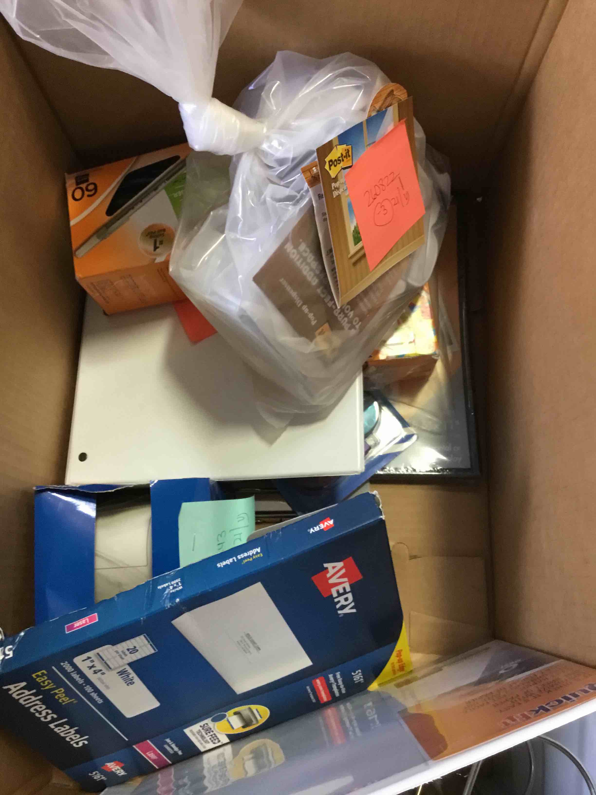 Assortedc of office included, Quick fit folder, big brite liner , white correct, Avery easy peel , and more