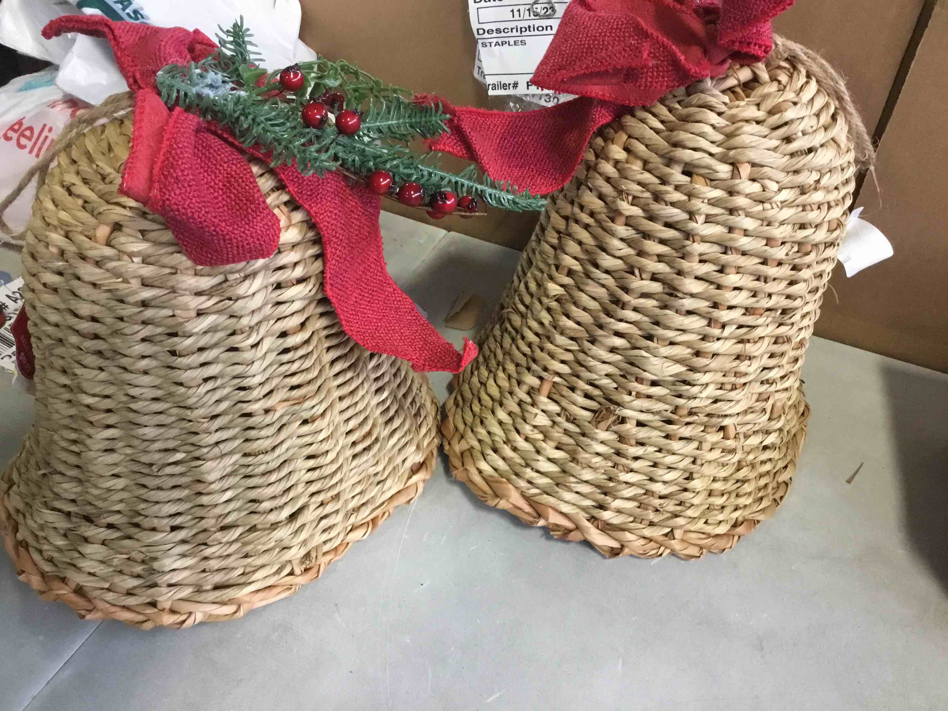 holiday time bell Christmas decor 2 count 