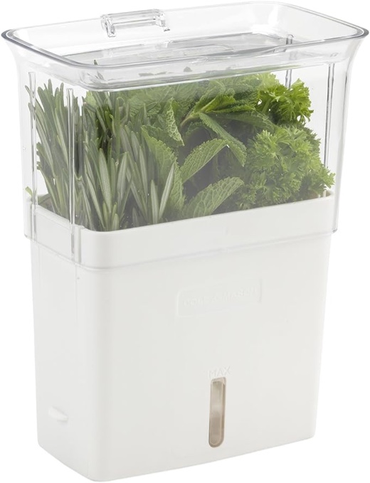 Cole & Mason H105159 Self-Watering Herb Keeper, Cut, White/Clear