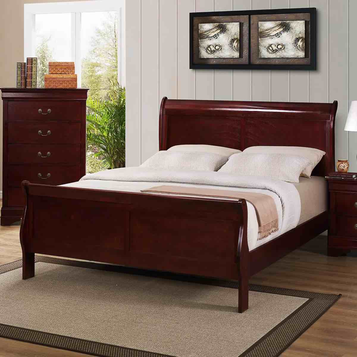 Crown Mark Louis Philip King Sleigh Bed B3850-K-HBFB (INCOMPLETE SET, MISSING BOX)