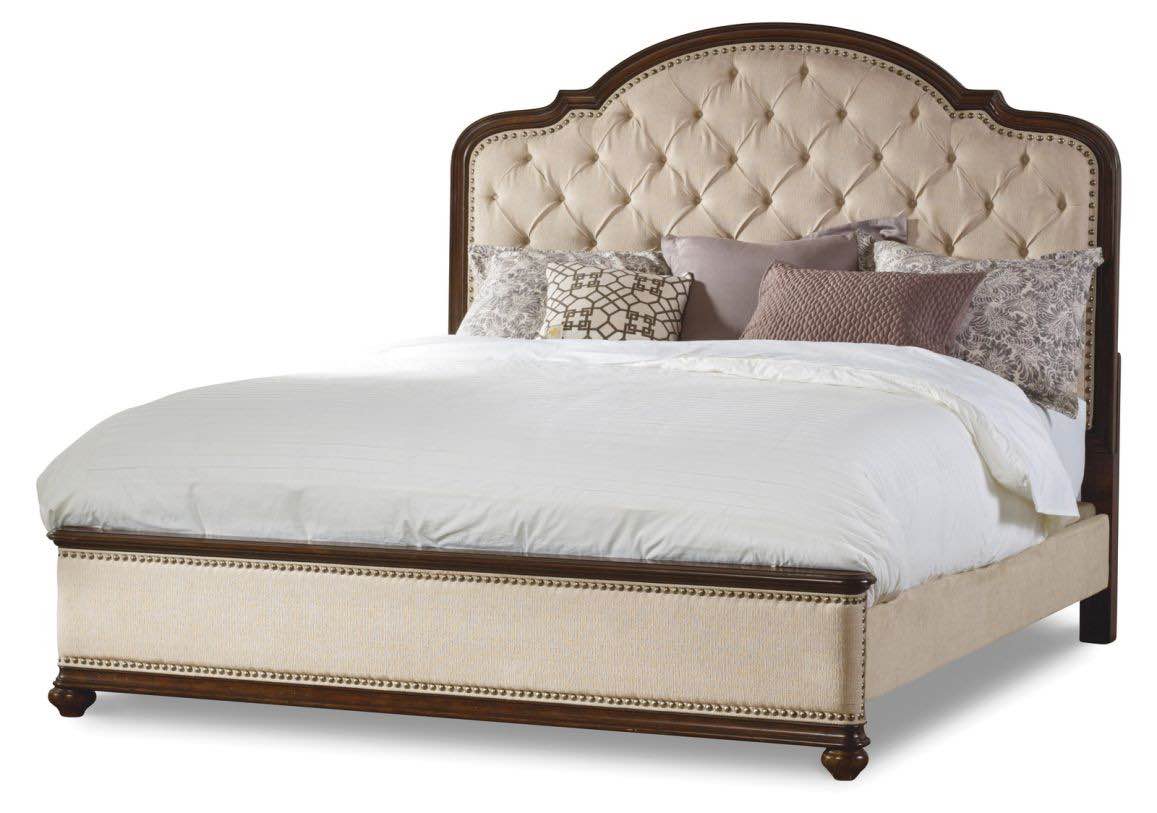 Hooker Furniture Leesburg Queen Upholstered Bed in Mahogany 5381-90850 (INCOMPLETE SET, MISSING BOXES)