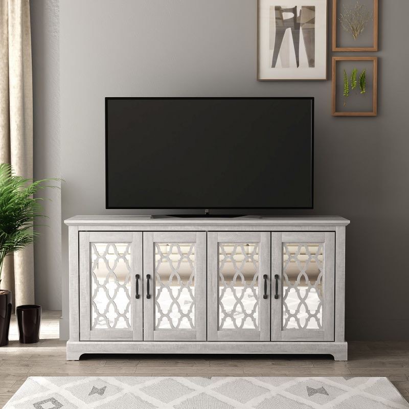 Galano Heron 59.1 in. 4 Door TV Stand Fits TV's up to 65 in. in Dusty Gray Oak