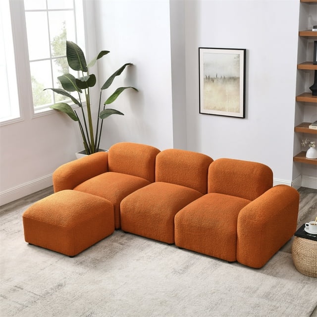 ARCTICSCORPION Reversible Sectional Couch, L-shaped Modular Sofa with Arms (INCOMPLETE SET, MISSING BOX)