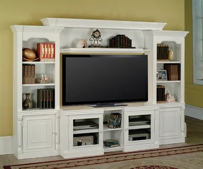 Wood Entertainment Center for TVs up to 80" (INCOMPLETE SET, MISSING BOXES)
