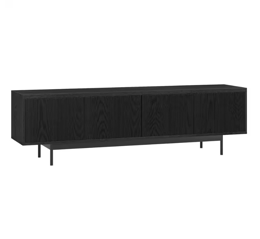 Whitman 70 in. Black Grain Rectangular TV Stand fits TV's Up to 75 in