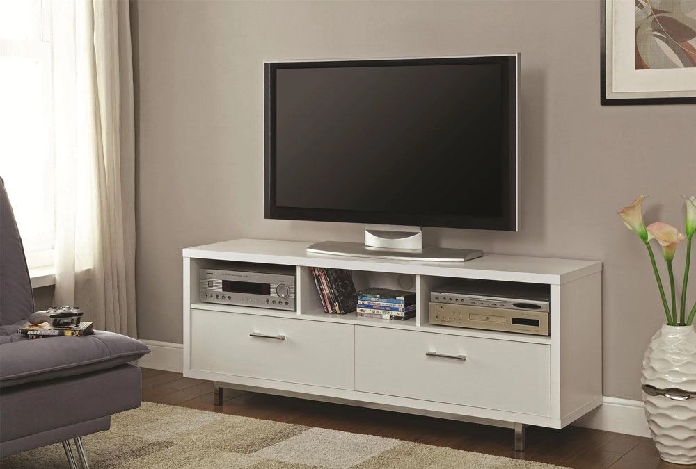 Kayla Modern White TV Stand With Storage (STOCK PHOTO SIMILAR BUT NOT EXACT)