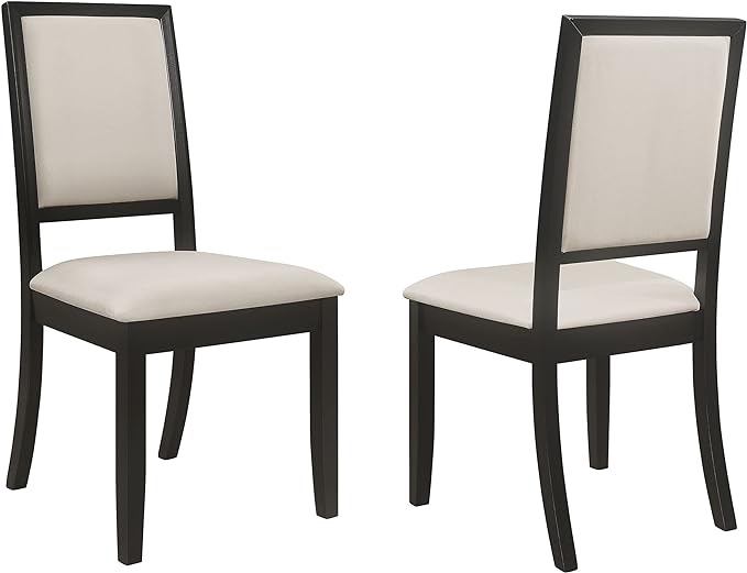 Louise Upholstered Dining Side Chairs Black and Cream 101562 (STOCK PHOTO SIMILAR BUT NOT EXACT)