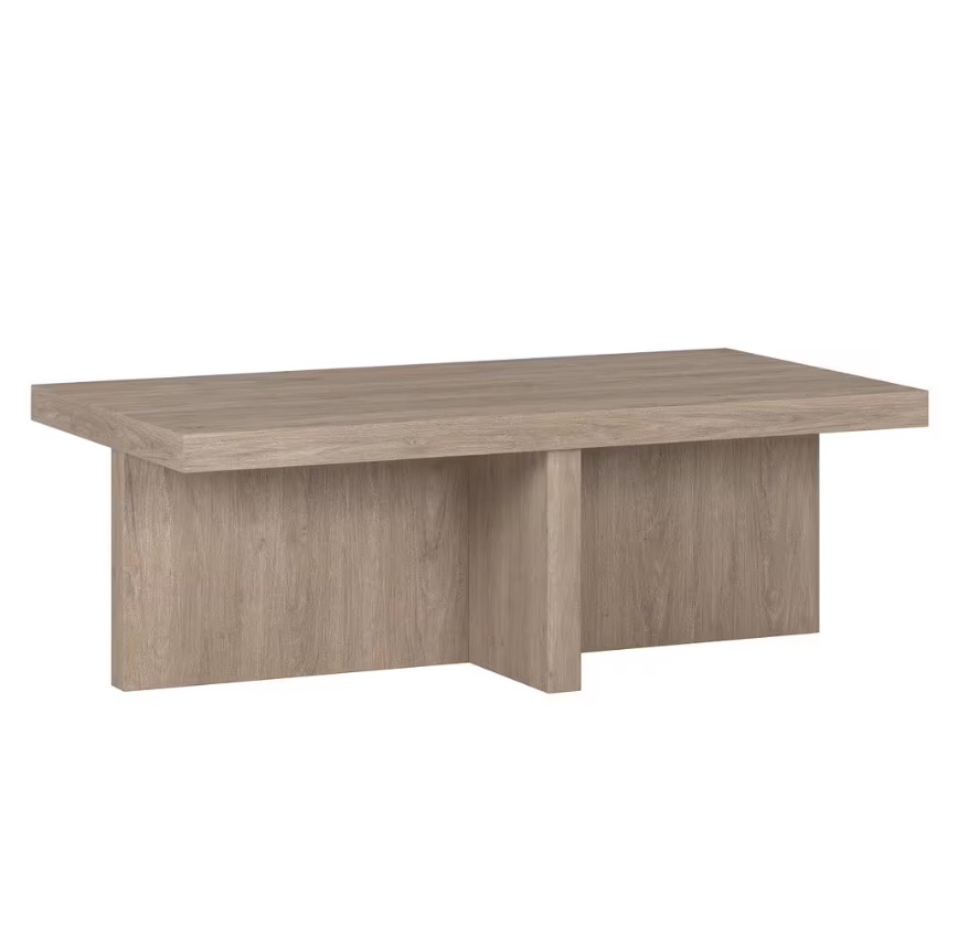Elna 44 in. Antiqued Gray Oak Rectangle MDF Top Coffee Table