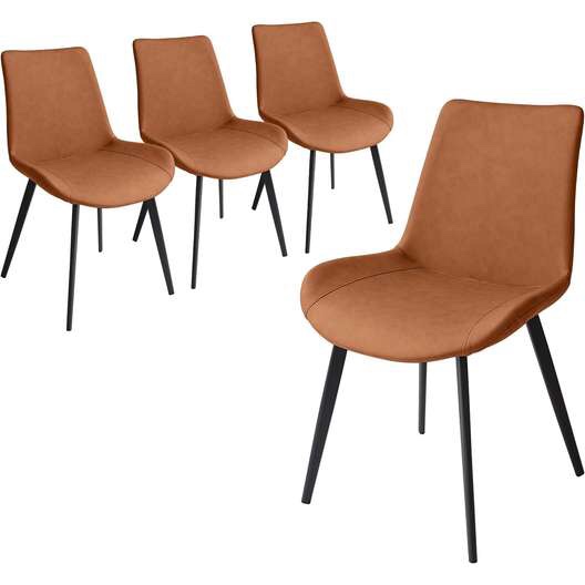 Corrigan Studio 34"H Modern Upholstered Brown Dining Chairs 4-PACK