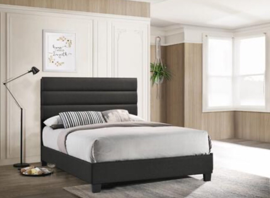 4547931-F Full Panel Upholstered Bed in Dark Gray Linen
