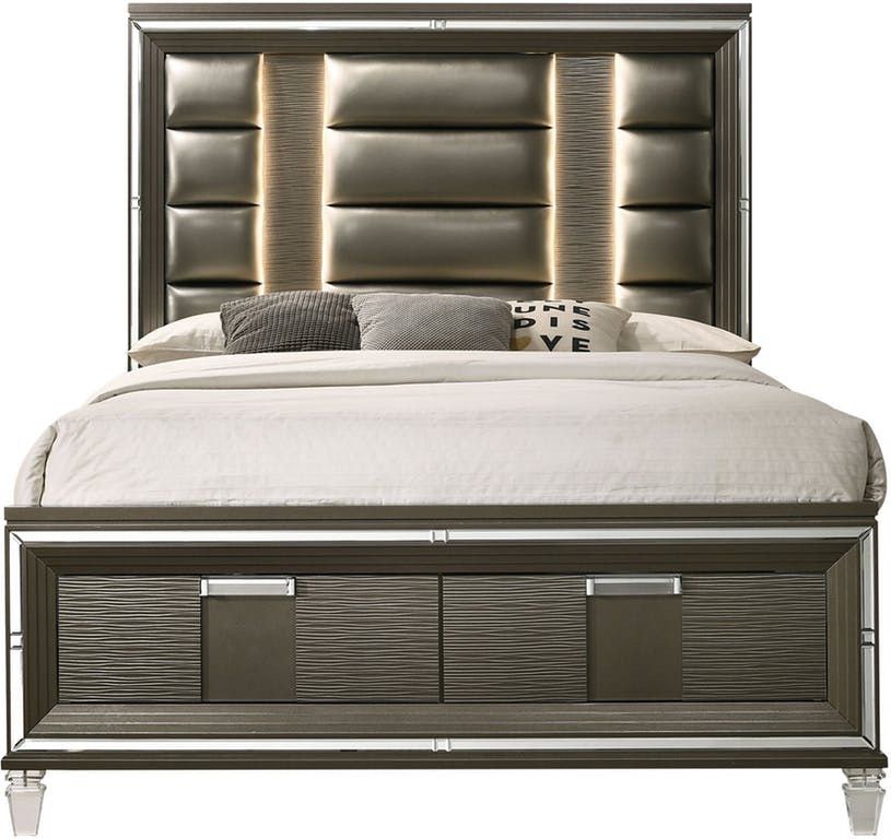 Elements Twenty Nine Queen Storage Bed in Copper ( Incomplete Box 6/9 and 9/9 Only ) 