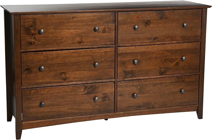 550.150 Creative Co-Op Shaker 6-Drawer Chest, Walnut ( Incomplete Box 1/2 Only) 