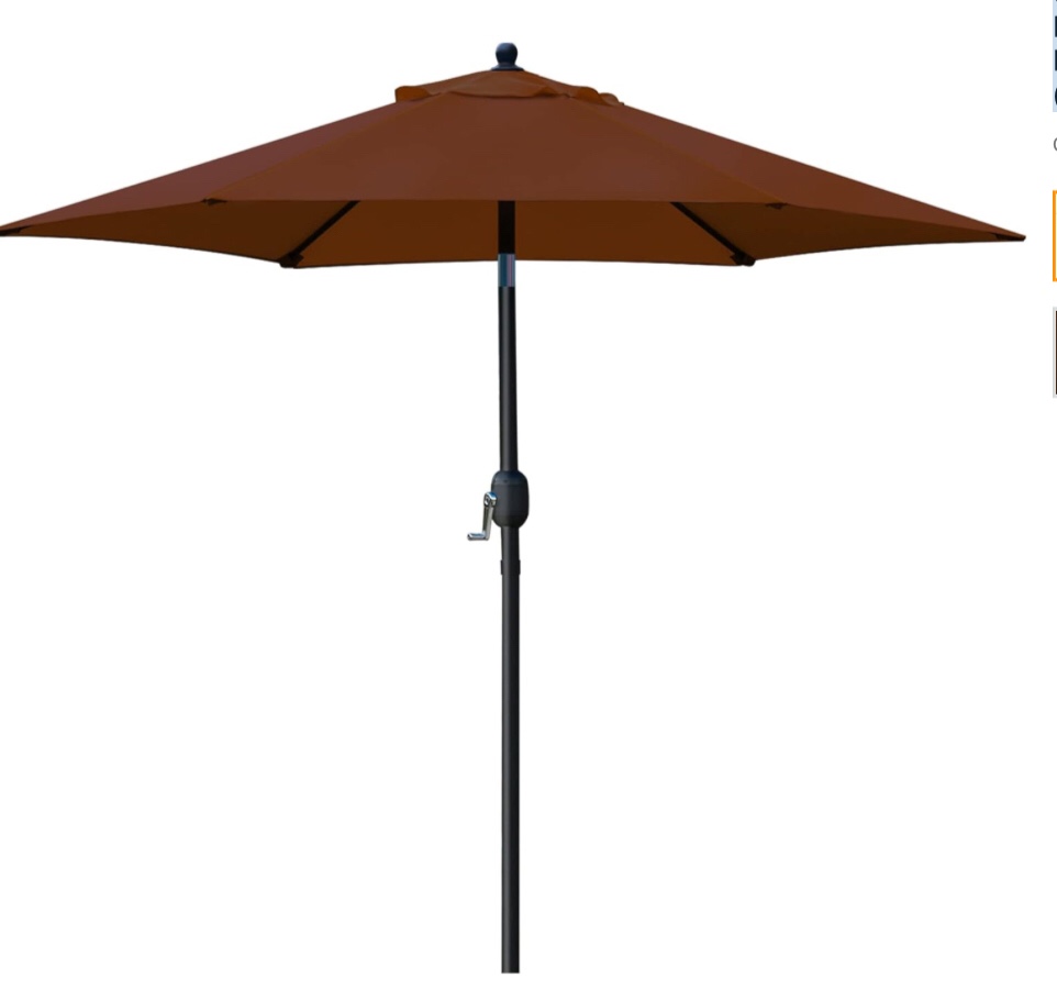 Sunnyglade 7.5' Patio Umbrella Outdoor Table Market Umbrella with Push Button Tilt/Crank, 6 Ribs (Navy Blue)