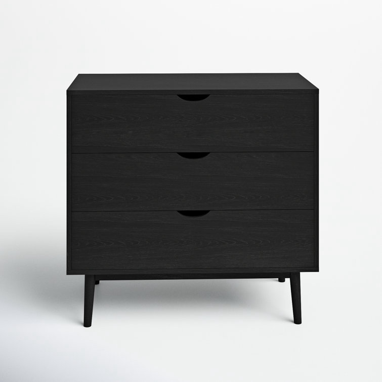 Indra 3 Drawer 33.5" W Chest - Black