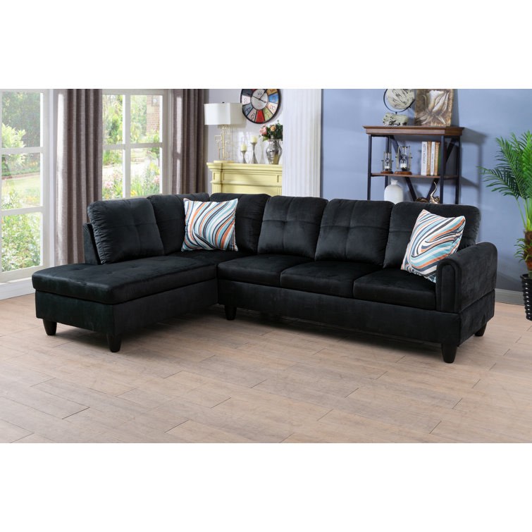 Yuuna 96.8" Wide Microfiber/Microsuede Left Hand Facing Sofa & Chaise (incomplete, Right Arm Sofa only)
