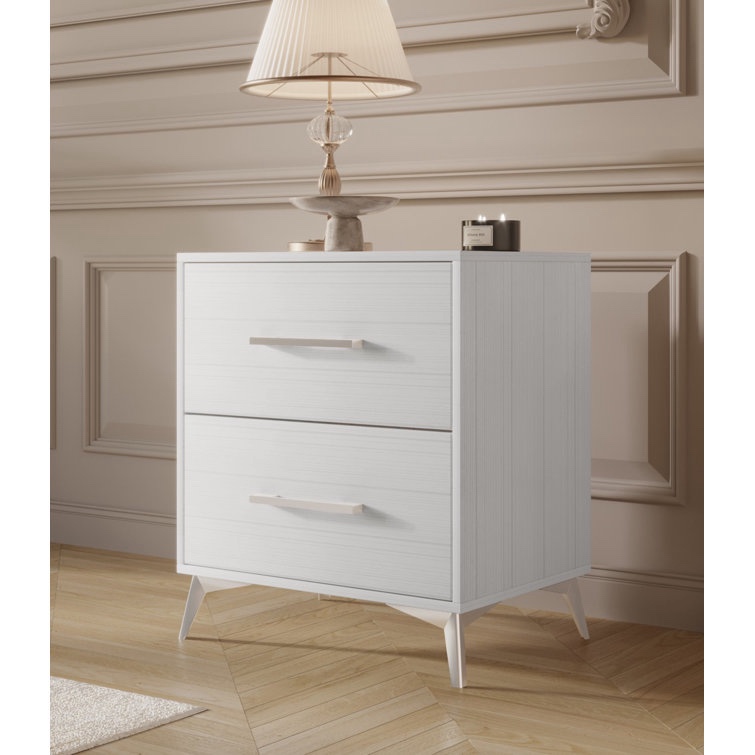 Blus 2 - Drawer Nightstand in White Set of 2