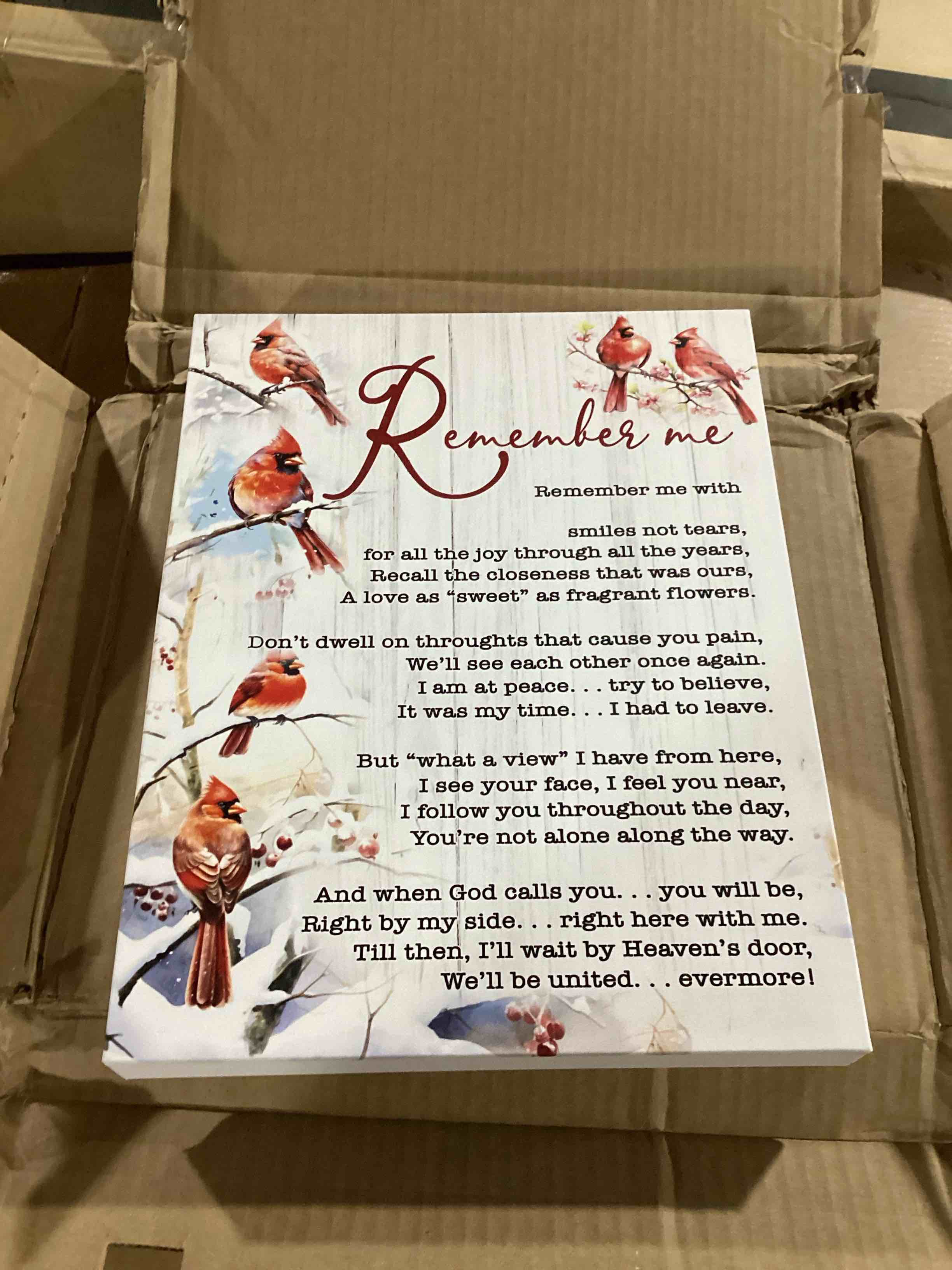 Cardinals Remember Me Poem - 1 Piece Rectangle Graphic Art Print On Wrapped Canvas