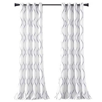 Geometric Room Darkening Thermal Grommet Curtain Panels