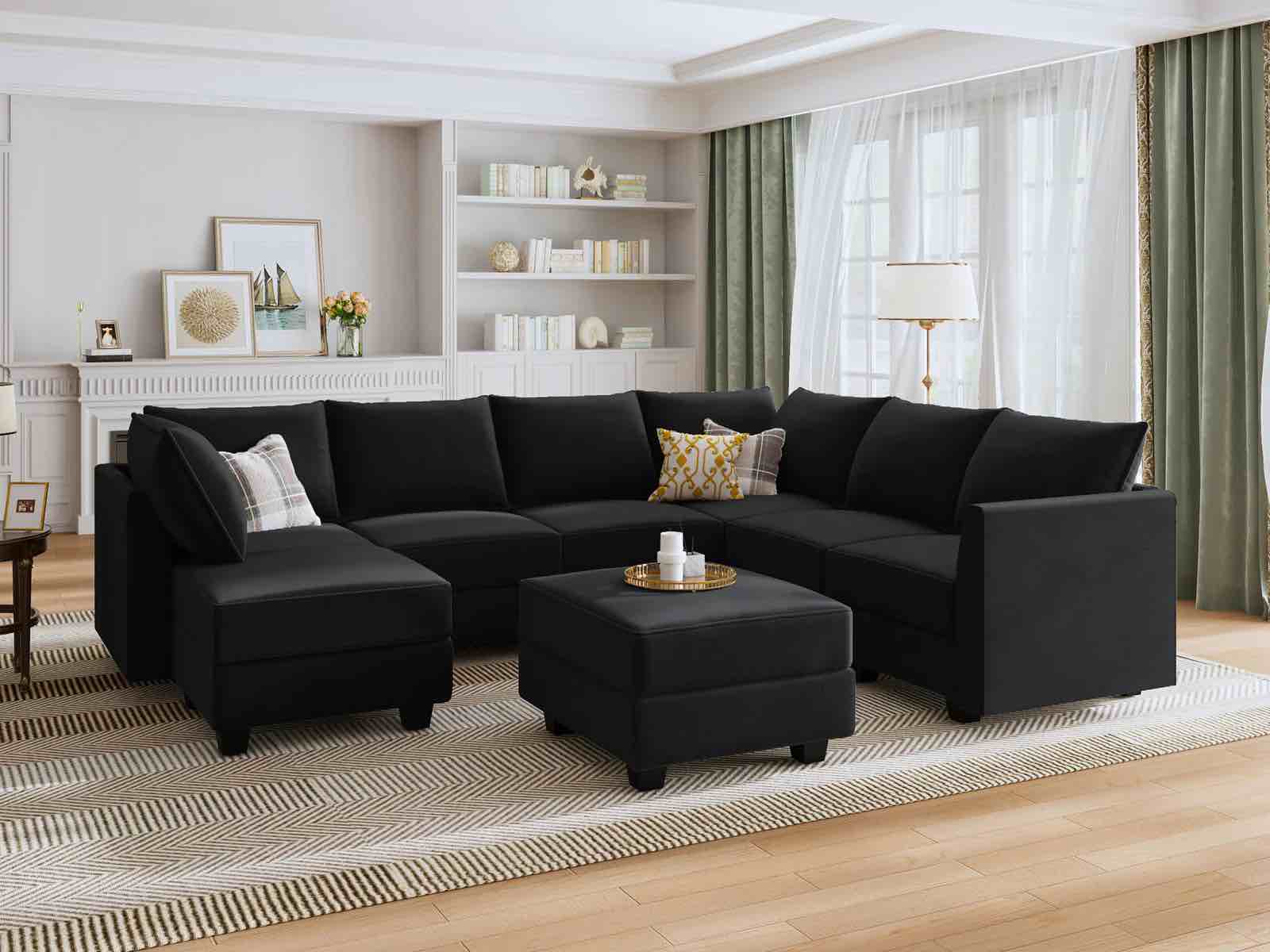 HONBAY Storage Ottoman with Hydraulic Rod Black HB-01-D2713 (INCOMPLETE, Only Ottoman)