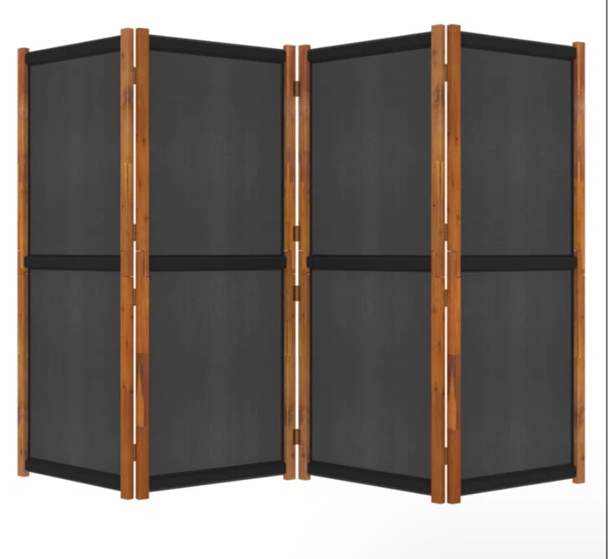 Cambridgeshire 110.2'' W x 70.9'' H 4 - Panel Solid Wood Folding Room Divider