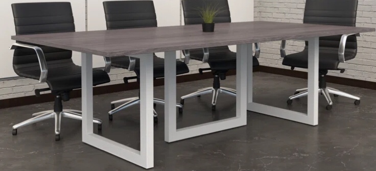 30" H x 96" L x 48" W Pivit Open Frame Conference Table, INCOMPLETE