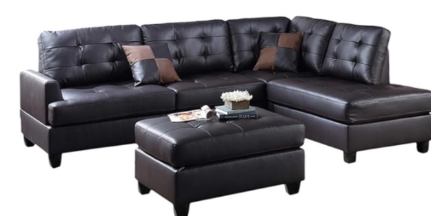 Poundex PDEX-F6855 Upholstered Sofas/Sectionals/Armchairs, Espresso (3 boxes in total) 