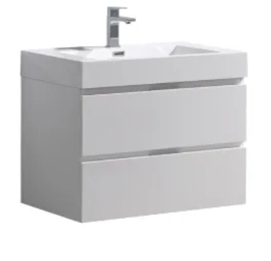 Wall mounted cabinet glossy white (incomplete) 