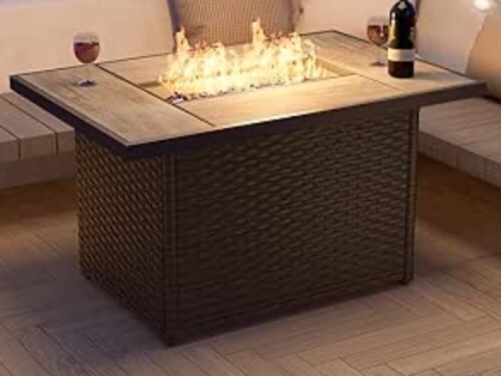 41.8 inch wicker gas fire pit (incomplete similar to stock photo) 