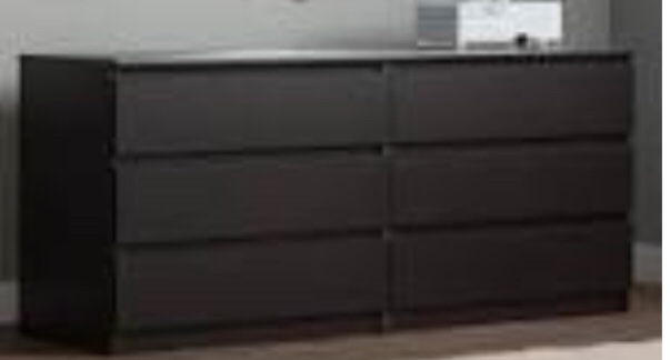 Double Dresser 6 Drawers Box 2/2-Divider, Rails/Plinths, Drawer Fronts, Drawer Bottoms, Hardware, Assembly Instructions