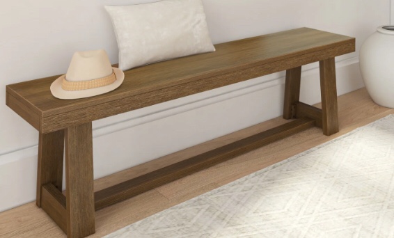 Pecan brown bench