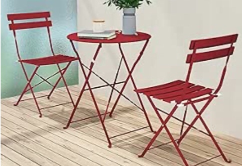 Genova Steel bistro set Red
