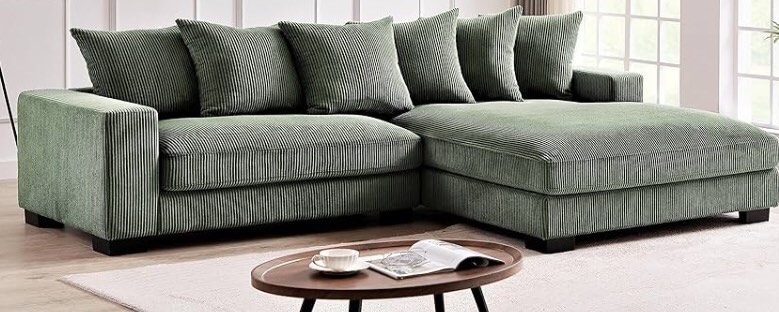 Luxe Oversized Two-Piece Sectional Couches, (incomplete 1 of 3 only)