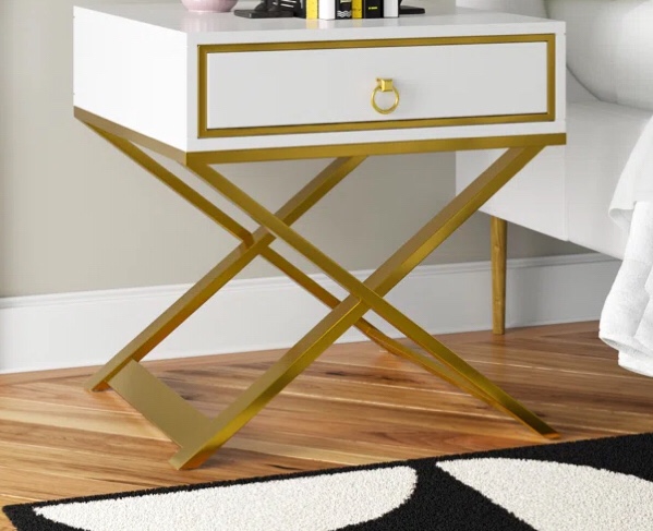 White Finley 19.7'' Tall 1 - Drawer Nightstand