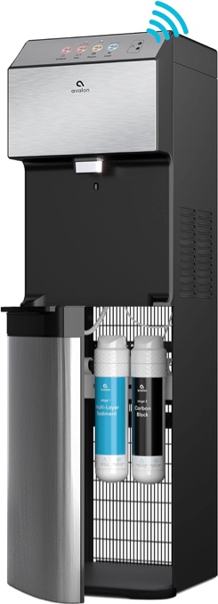 Avalon Hand-Free Touchless Electric Bottleless Water Cooler Dispenser with BioGuard- 3 Temperatures, Digital Clock with Temperature Control, Self Cleaning, Anti-Microbial Coating, Stainless Steel