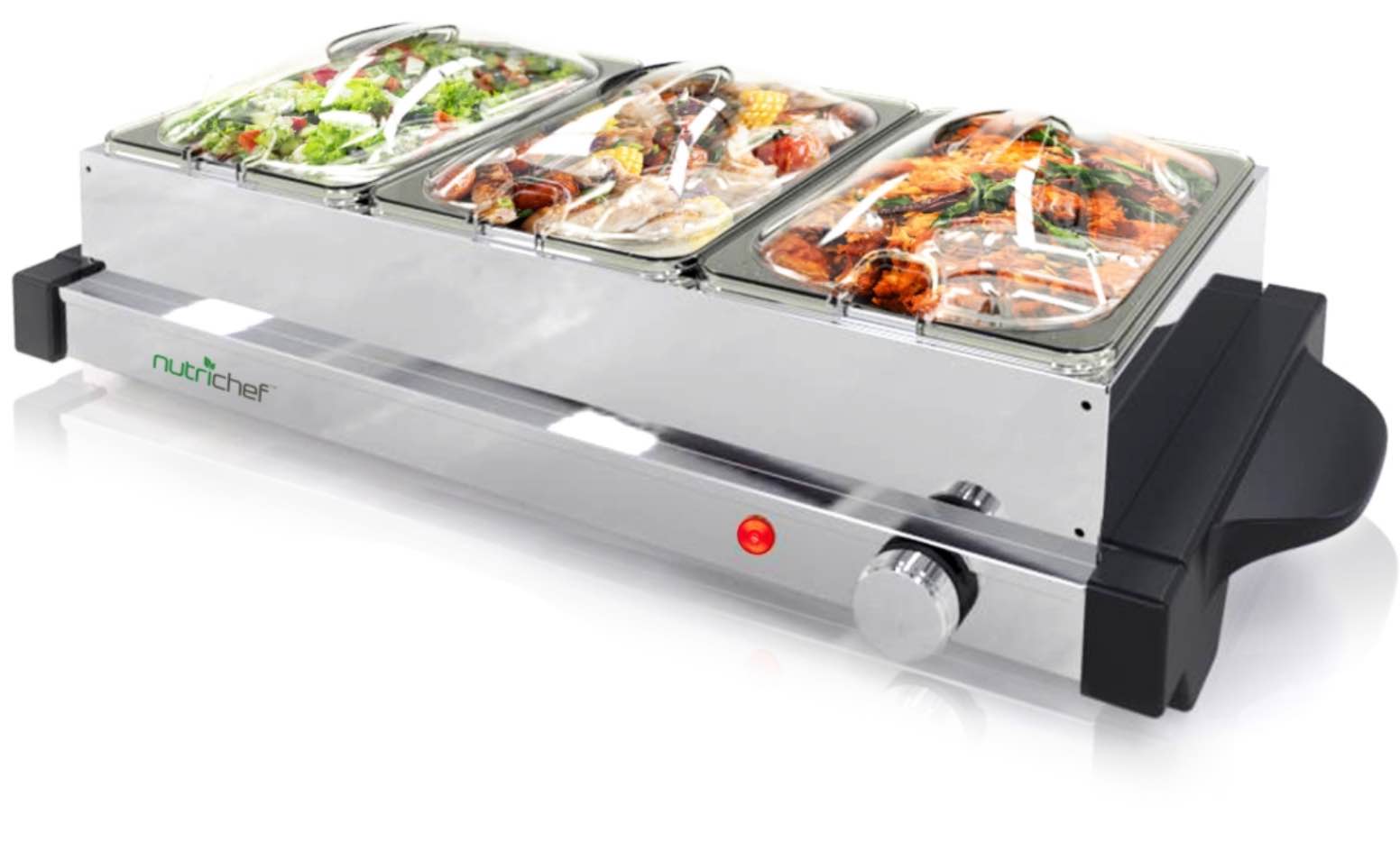 Electric Food Warming Tray - Buffet Server Hot Plate Food Warmer (3-Plate Tray Style ) PKBFWM24 