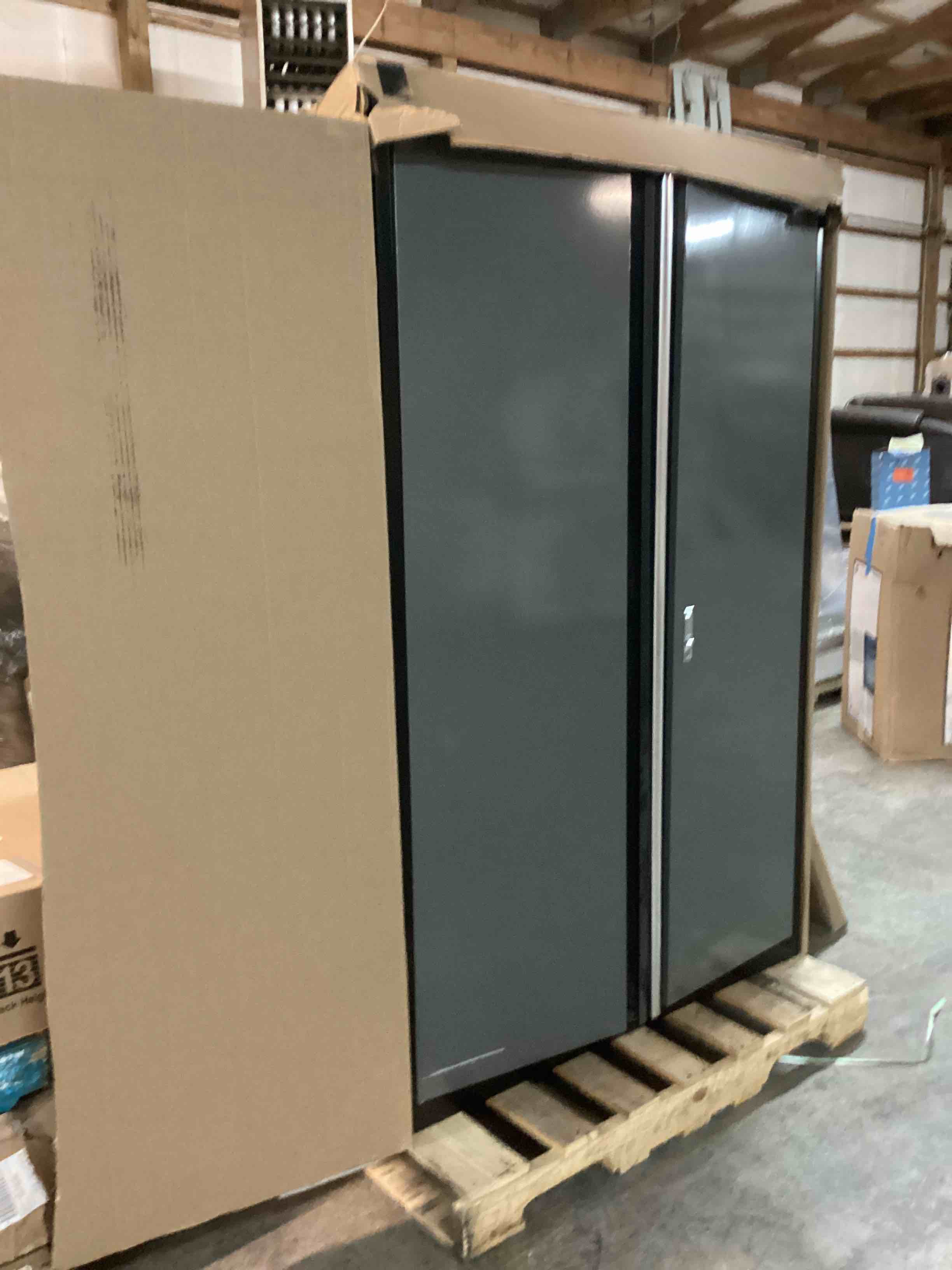  Heavy Gauge Welded Steel Floor Cabinet in Black and Gray (46 in W x 72 in. H x 24 in. D)