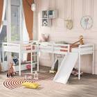 corner loft bed with slide WF288524AAK white, incomplete 