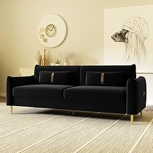 drymote black velvet sofa *** incomplete 