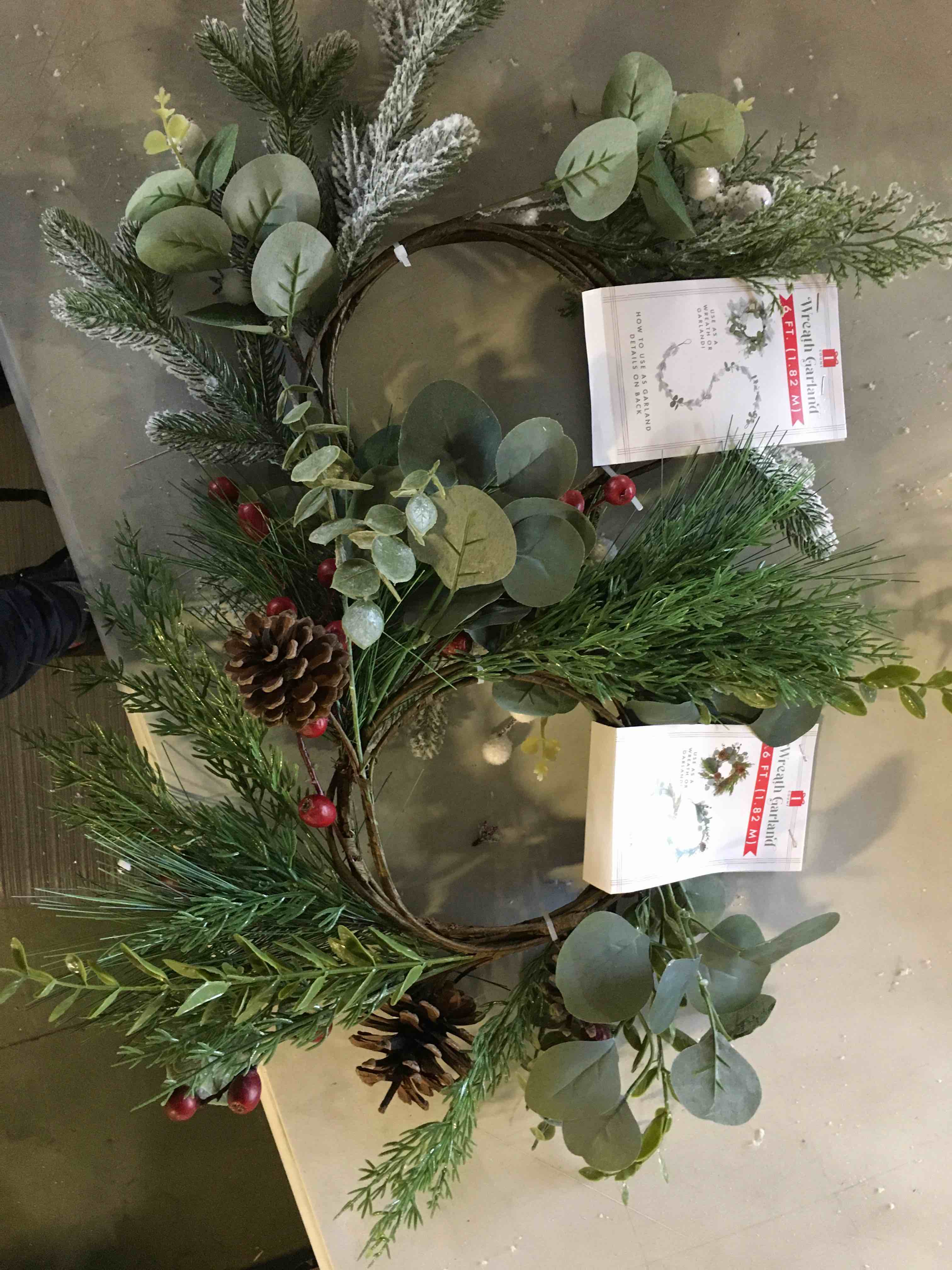 Assorted Artificial Christmas Garland Long Needle Pine with Red Berries - Threshold™ ((6 FT .(1.82 M)box of 20 10 each