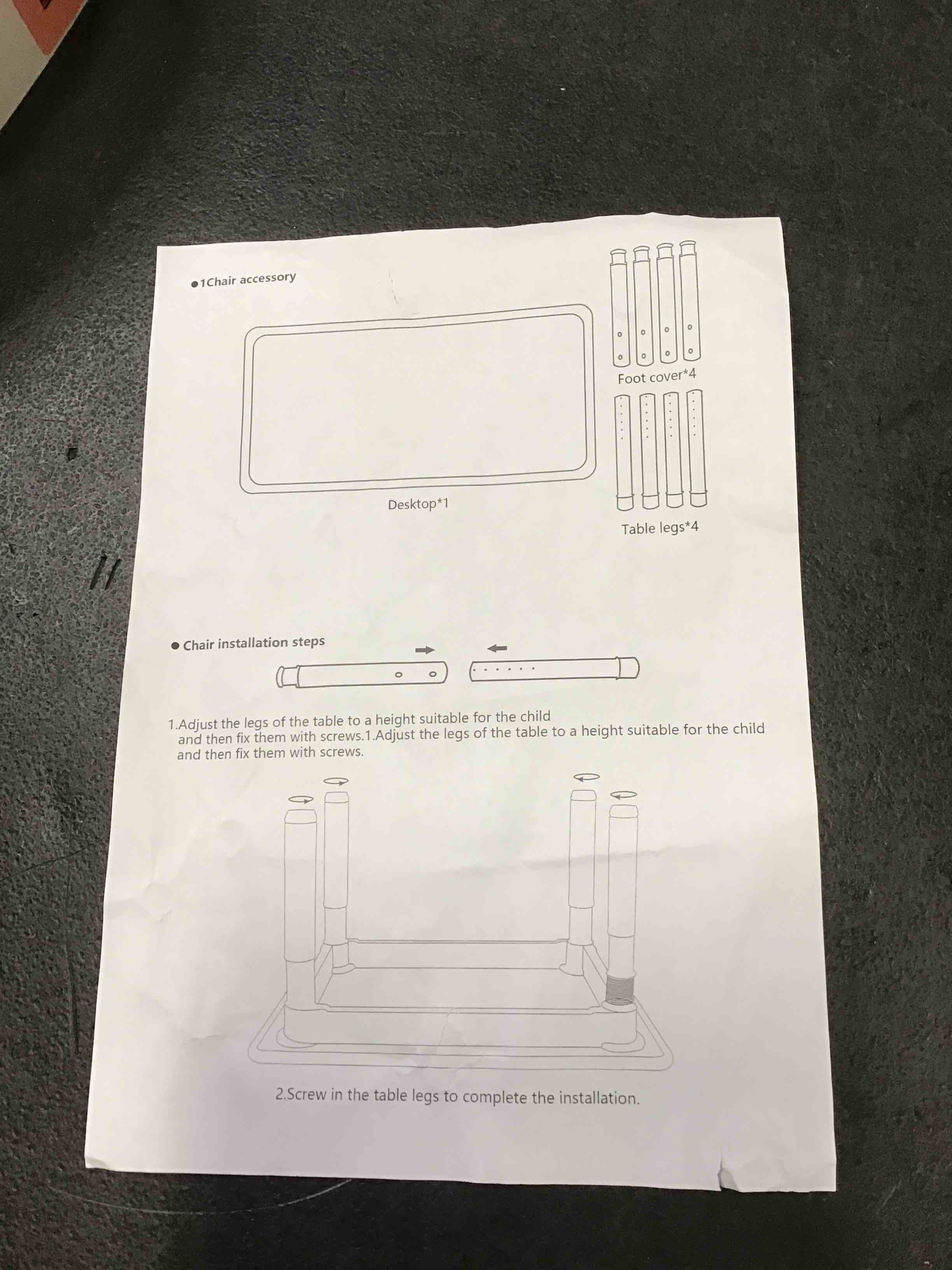kids table and chair set with dry erase board 