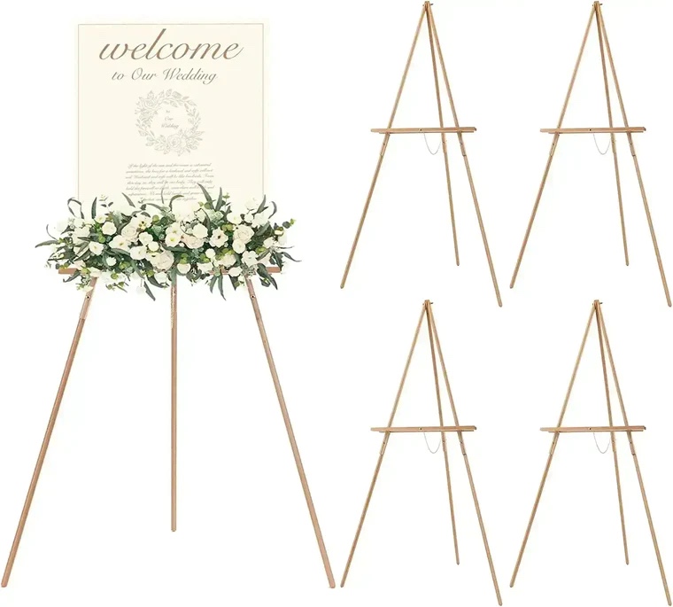 MEEDEN Beech Wood Tripod Display Easel Stand 4Pack
