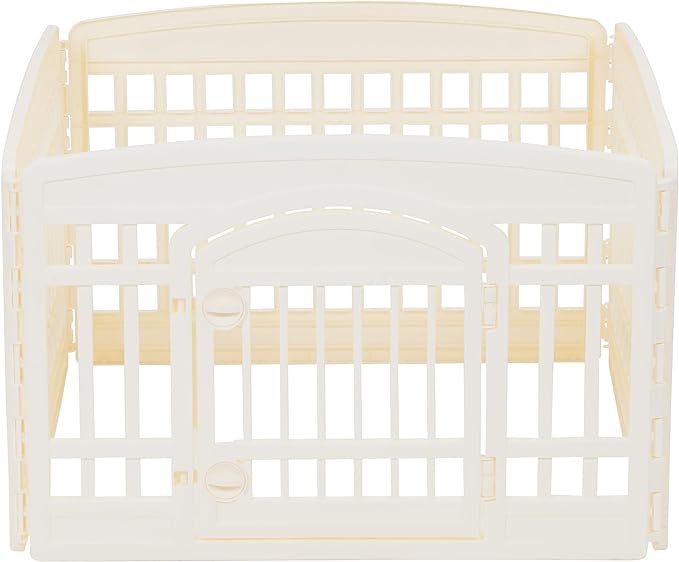 Amazon Basics Dog Playpen, Pet Exercise Pen with Door, 24-Inches, 4 Panel, Beige