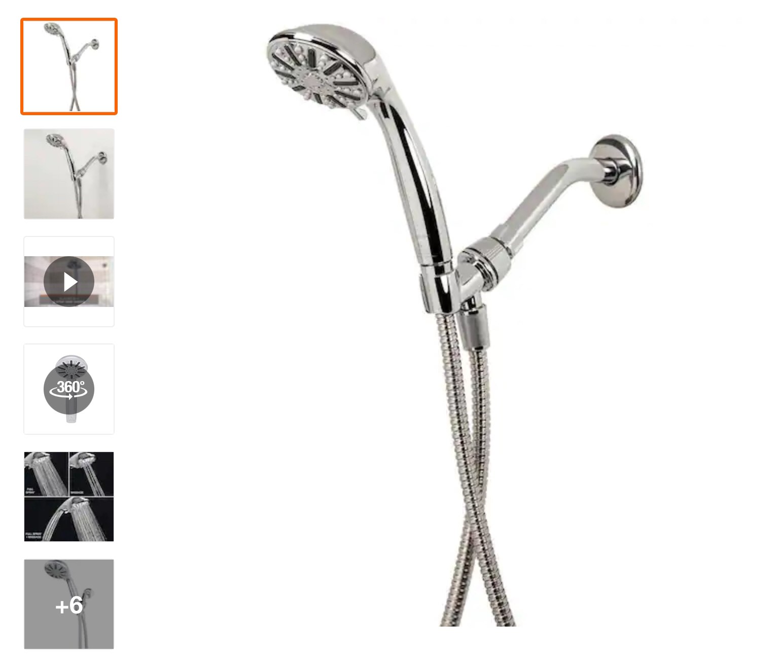 3-Spray Wall Mount Handheld Shower Head 1.8 GPM in Chrome