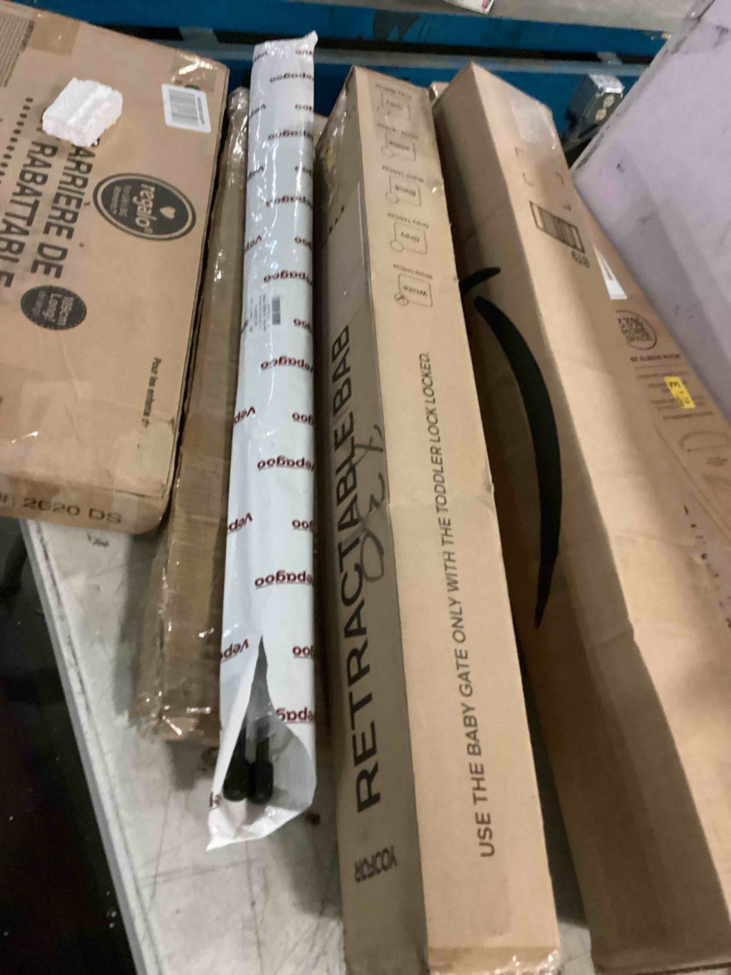 assorted item miscellaneous curtain rod/ retractable gate and more 