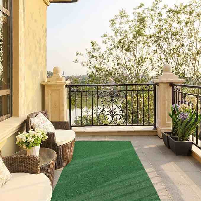 Waterproof Solid Grass Design Indoor/Outdoor 3x5 Modern Outdoor Artificial Grass Area Rug for Backyard, Patio, Garage,