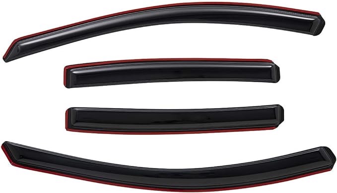 Channel Side Window Visor Deflector Rain Guard, Dark Smoke Shatterproof