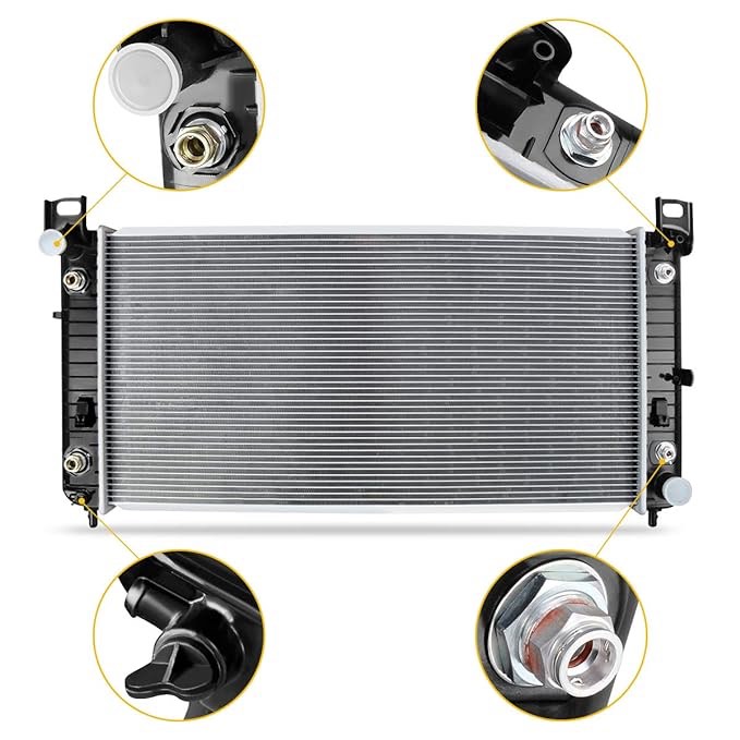 Maxiii 34inch Radiator for 1999-2014 Cadillac Escalade, Chevrolet (Chevy) Avalanche/Silverado/Suburban/Tahoe, GMC Yukon/Sierra, Hummer