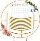 Metal Round Backdrop Stand, 7.2ft (2.2m) Golden Round Arch Stand Kit,Round Arch Backdrop Stand for Birthday Party, Wedding Decoration Graduation Decorations and Baby Shower