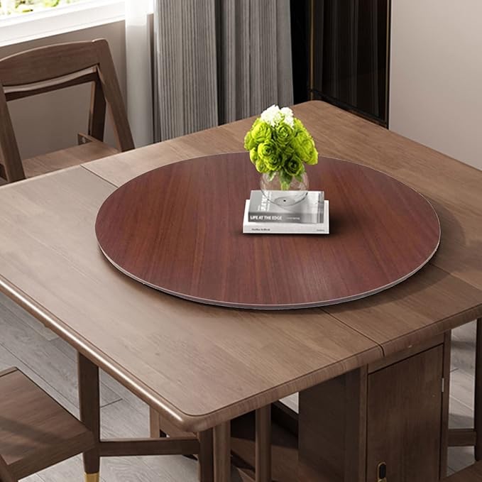 SIMILAR ((table only without base)) Rotating Serving Tray For Dining Table, Home Dining Turntable, Wooden Swivel Serving Display, 360° Rotating Board, Hotel Tabletop Service Plate, Turntable Only 