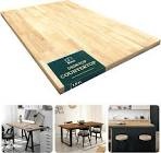 Unfinished Hevea Solid Wood Butcher Block Countertop for DIY Kitchen Countertop, Desk Top, Workbench